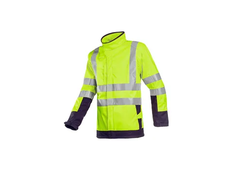 Softshell hi-vis Sioen Playford 9633, jaune fluo/bleu marine, taille 2