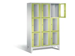 lockerkast 1850x1200x500mm 3x3 vakken Cilinderslot Poten, RDS1108060