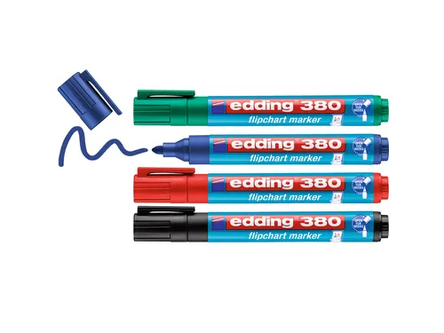 Viltstift Edding 380 Voor Flipover Rond 1.5-3mm 4stuks Assorti