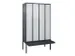 armoire vestiaire noir et blanc,HxlxP 2120x1200x815mm,4compart.