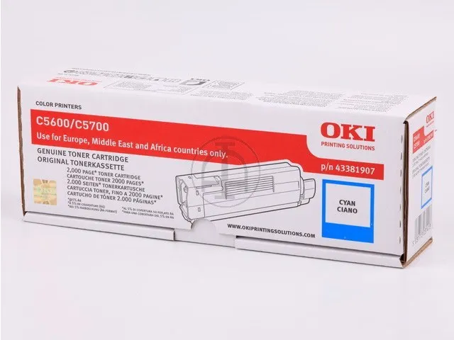 Tonercartridge Oki 43381907 C5600 Cyaan