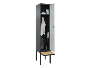 locker met bank,HxBxD 2120x400x815mm,1vak,vak B 400mm,draaigrendel - 1