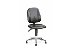 ESD-werkplaatsstoel kunstleer zwart 440-620mmx460x470mm wielen