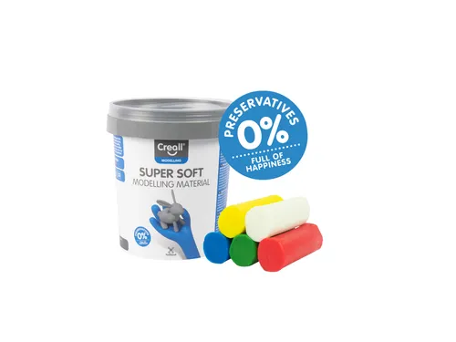 Klei Creall supersoft rood/blauw/groen/geel/wit assorti
