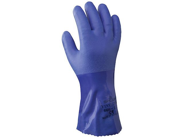 premie Verkleuren Recensent Handschoen 660 - 36 cm, Maat EL Blauw PVC | WerkhandschoenOnline.nl