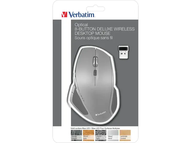 49041 VERBATIM WIRELESS Muis 8 knoppen rechts antraciet LED