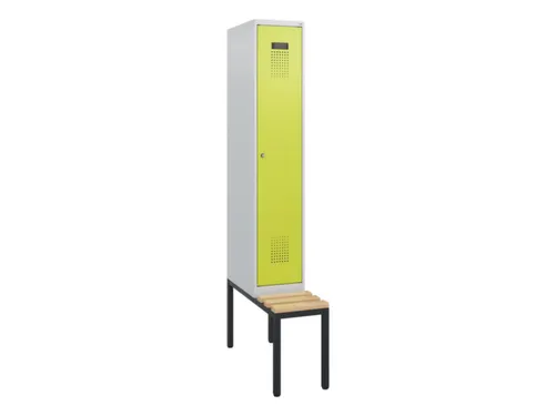 locker met bank,HxBxD 1950x300x815mm,1vak,vak B 300mm,cilinderslot