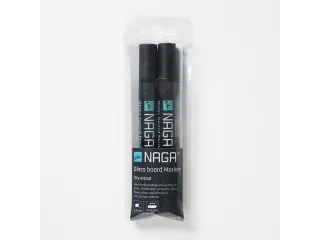 Glasbordmarker 4,5mm Naga set a 2st. zwart - 2