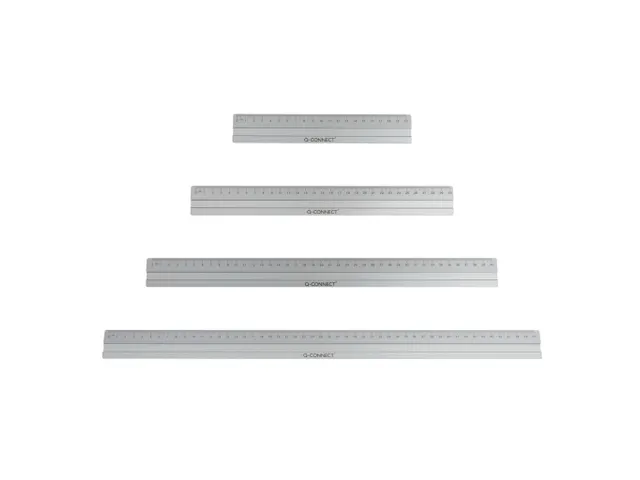 Liniaal 20cm Aluminium Zilver