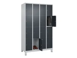 lockerkast,HxBxD 1950x1200x500mm,4x4vakken,vak B 300mm,cil.-slot