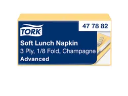 Tork 477882 Soft Lunchservet Advanced Champagne 33x33cm 1/8 vouw