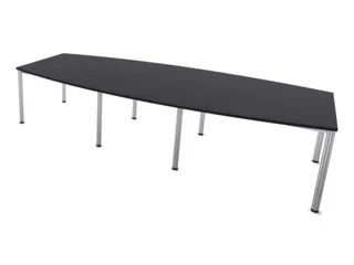 vergadertafel,HxBxD 740x3200x1400mm,vatvormig,CC-zwart - 3