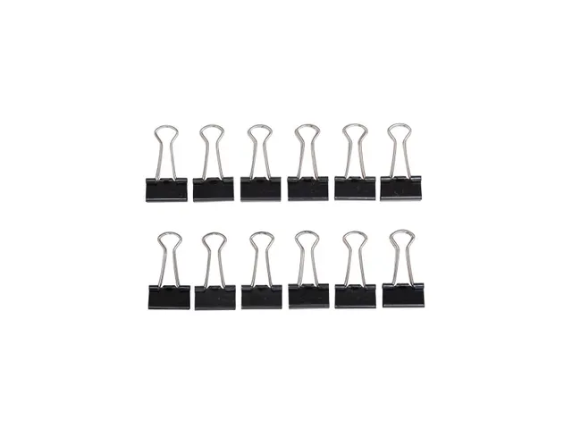 Papierklem Foldback mauly 214 Zwart 19mm 12 Stuks