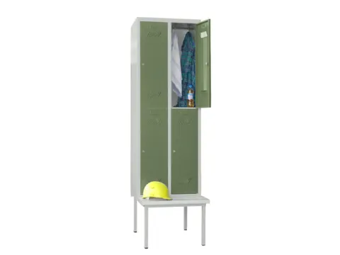 banklocker,dubbeldeks,HxBxD 2150x600x800mm,RAL7035,front RAL6011