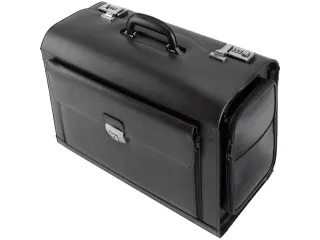 pilotenkoffer Alassio Verona echt leder zwart - 1