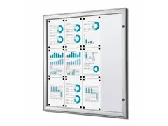 Vergrendelbaar Muurvitrine Indoor/Outdoor Brandwerend 12xA4 Zilver