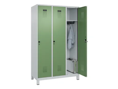 locker,HxBxD 1950x1200x500mm,3vak,vak B 400mm,draaigrendel,voeten