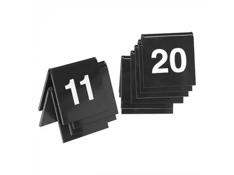 Numéro de table jeu de 11-20 Noir