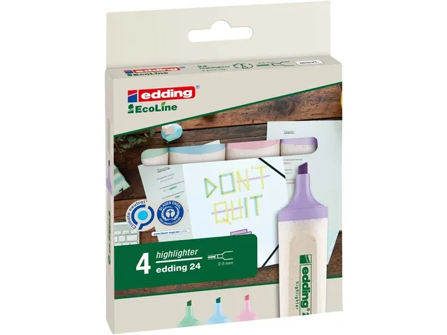 Markeerstift edding 24 EcoLine pastel assorti set à 4 stuks