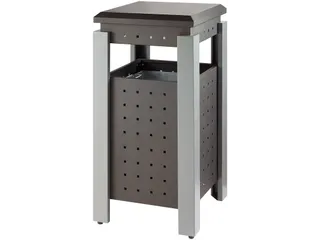 Vierkante Buitenafvalbak 36 Liter Grijs - 1