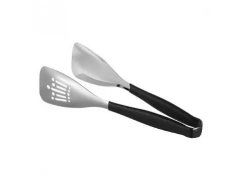 Serveertang Zwart handvat 24cm RVS