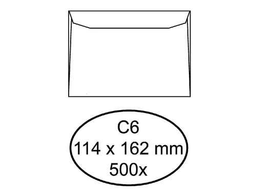 Envelop Quantore Bank C6 114X162mm 80gr Wit gegomd
