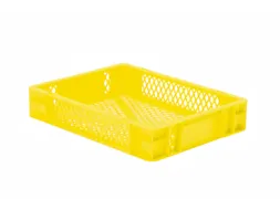 Euronorm-stapelbak 7l 75x400x300mm Wanden/bodem Opengewerkt Geel