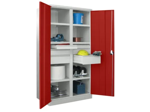 systeemkast,HxBxD 1950x1040x630mm,6xStalen bodem,RAL7035,front RAL3000