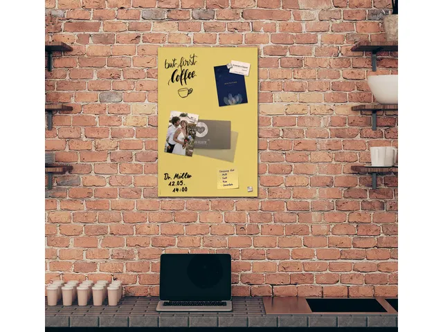 Glas Magneetbord Sigel Artverum mat pastelgeel 60x40cm