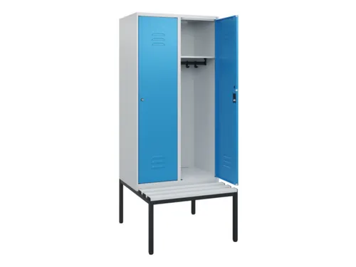 locker met bank,HxBxD 1950x800x815mm,2vak,vak B 400mm,cil.-slot