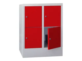 lockerkast,HxBxD 855x600x500mm,2x2vakken,RAL7035,front RAL3000 - 3