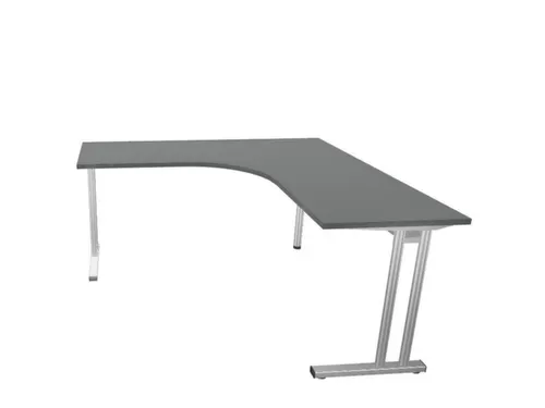 bureau in vrije vorm,HxBxD 740x1600x1600mm,vrije vorm,MS-donkergrijs