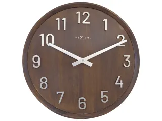 Grote wandklok - 50cm- Stille klok - Walnoot hout - NeXtime "Precious" - 1