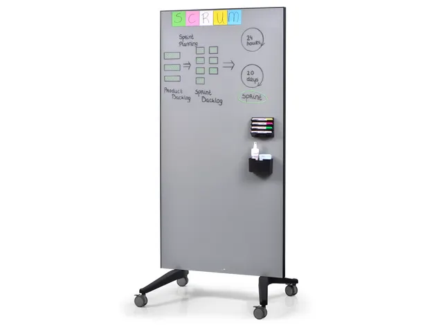 Mobiel Glasbord Grijs Magnetisch 90x175cm