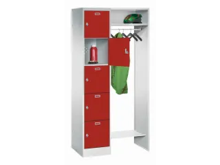 personeelsgarderobe draaigr. 1950x850x500mm 1x5 vakken 400mm RAL5012 - 1