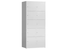 lockerkast,HxBxD 1800x800x500mm,2x5vakken,cil.-slot,romp RAL7035