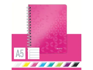 Notitieboek Leitz WOW A5 spiraal PP lijn roze - 2