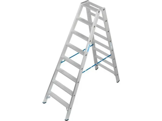 dubbele ladder,beide zijden,2x8treden m. R13-laag,treden met profiel
