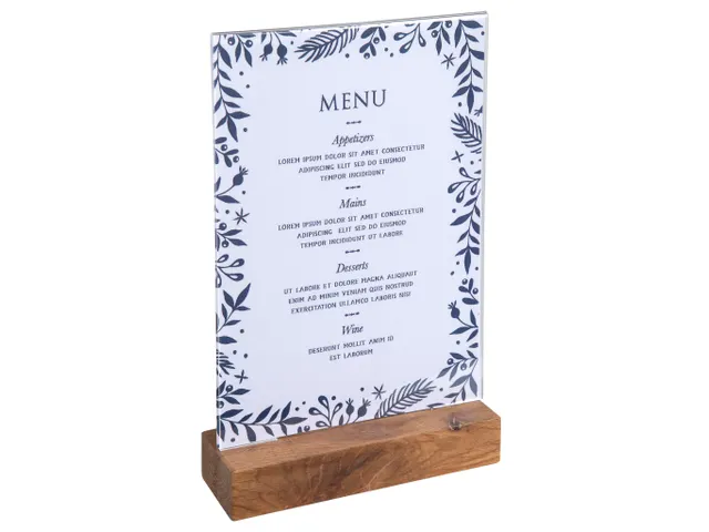 Folderhouder A5 vert icaal houten voet