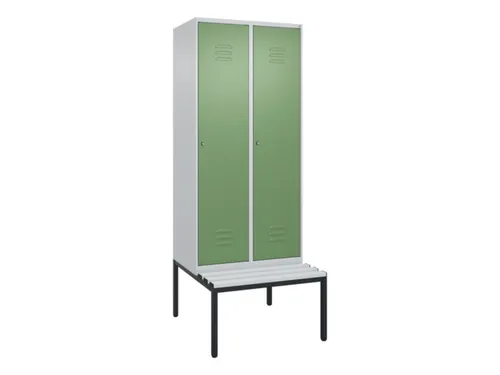locker met bank,HxBxD 2120x800x815mm,2vak,vak B 400mm,cil.-slot