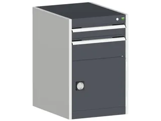 ladekast HxBxD 800x525x525mm 2laden RAL7035 front RAL7016 - 2