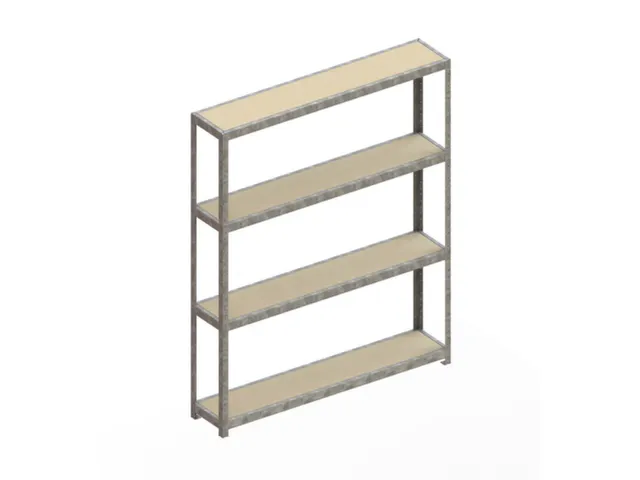 Breedvakstelling 2470x2000x400mm Vaklast 500kg 4 Houten Legborden