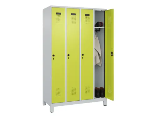 locker,HxBxD 1950x1200x500mm,4vak,vak B 300mm,draaigrendel,voeten