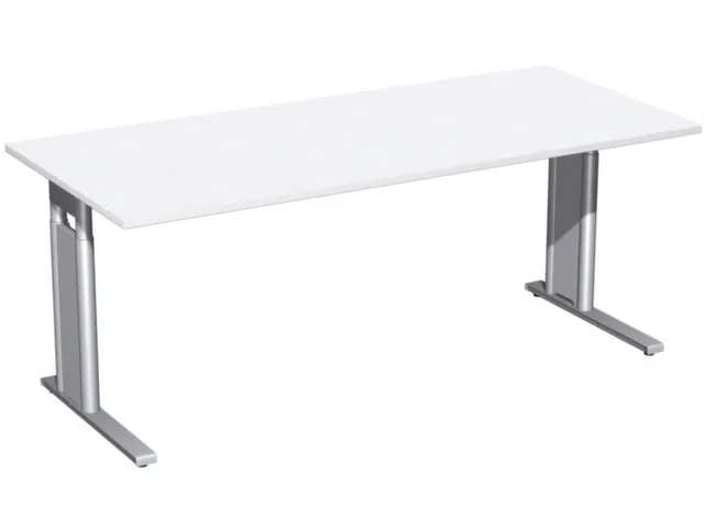 In hoogte verstelbaar bureau,HxBxD 680-820x1800x800mm,blad wit