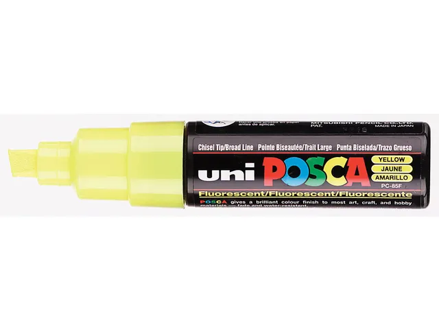Verfstift Posca PC8K Brede punt 8mm schuin geel