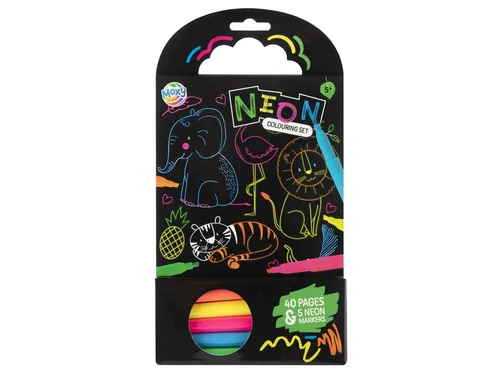 Colouring Book 15x15 cm 40 vel 5 neon markers