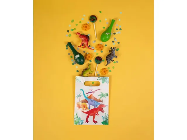 Gift bags Dino Papieren uitdeelzakjes 23x16,5cm 6 stuks