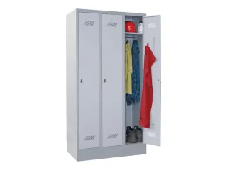 locker,HxBxD 1850x900x500mm,3vak,vak B 300mm,RAL7035,front RAL7035 - 3