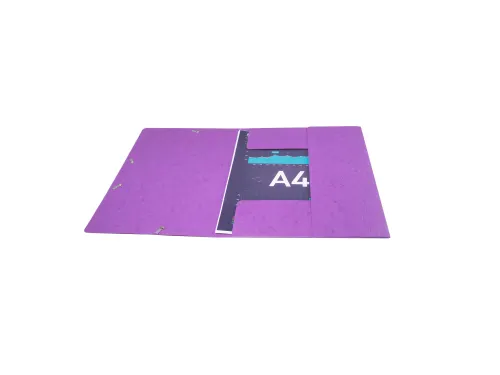 Elastomappen A4 glanskarton 3 kleppen monobloc Paars