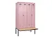 locker met bank,voor scheiding van kleding,HxBxD 2120x1200x815mm,4vak